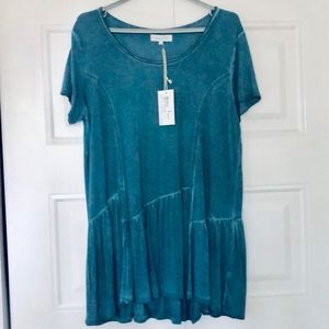 Grace & Lace Fable peplum tee in teal colour